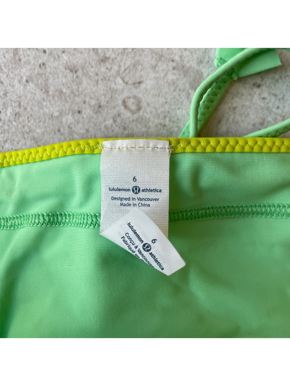 Lululemon Women's Size 6 Mint Green Bikini Set with Yellow Trim - Picture 3 of 8